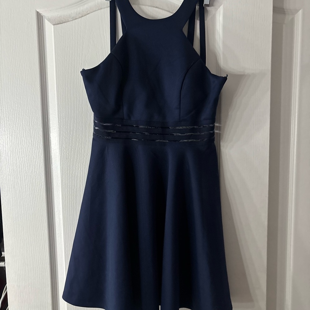 City Studio Navy Blue Strappy Mini Dress